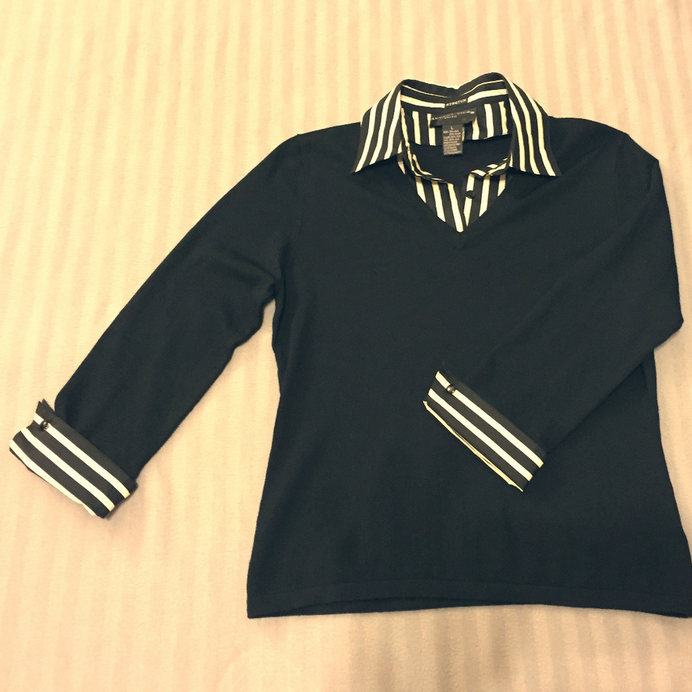 August Silk sweater with shirt collar